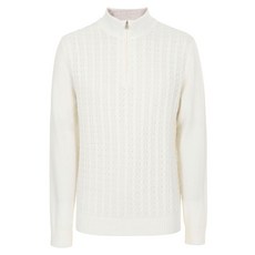 BASSO 羊毛喀什米爾麻花半拉鍊毛衣 BSX4WN24A