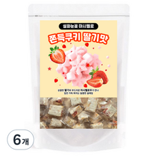설화눈꽃 마시멜로 쫀득쿠키 딸기맛, 100g, 6개