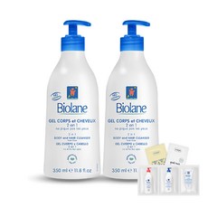 Biolane 法貝兒 2合1洗髮沐浴乳 350ml 2入+隨身包 隨機出貨 5入, 1組