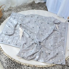 화모 모달 어린이집 사계절 낮잠이불 패드 + 벨로아 블랭킷 + 베개 세트, 별빛꿈