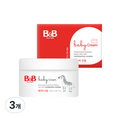 B&B 嬰兒保濕護膚乳霜, 3罐, 150ml