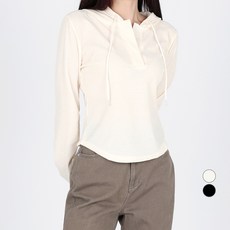 닷이프 여성용 슬림 스트링 후드 티셔츠