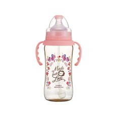 Simba 小獅王辛巴 PPSU自動把手寬口葫蘆大奶瓶 3個月以上, 蜜粉色, 360ml, 1個