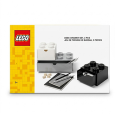 LEGO 樂高桌上型抽屜3件收納箱組, 顏色隨機, 1組