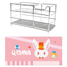 SGS 設計款質感加大加厚硅藻土吸水墊 + 不鏽鋼牙刷架組合, 10款任選, 夢幻白兔, 1組