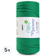 니뜨 뉴 코튼 마크라메 뜨개실 150g, 5개, 25브라이트그린