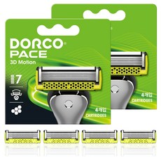 DORCO 多可樂客 Pace 3D動感7層刮鬍刀片, 2個, 4入