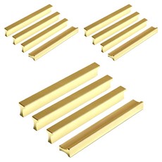 把手世界 T型軌道 2孔 家具把手 金色 P128, 12個