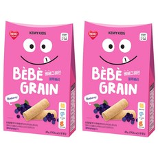 KEMY KIDS 貪吃凱米 穀物小捲心, 8種穀物, 無添加, 含鈣CA, 含維生素E, 適合嬰幼兒練習抓握能力, 藍莓, 9個月以上, 40g, 2盒