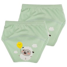 아가짱 유아용 프랜들리 배변훈련팬티, 연두색(양), 2개