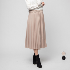 CARET 女款羊毛混紡百褶腰帶裙