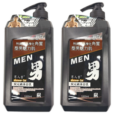 MEN 男人香 三代炭元素沐浴乳, 1L, 2瓶
