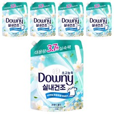 다우니 실내건조 초고농축 섬유유연제 프레시 클린 자스민향 리필, 2.6L, 5개