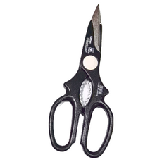 NIKKENK Partner 廚房調理剪刀, 不鏽鋼刀刃ABS塑膠握柄, 長 20.5 x 寬 8.1 cm, 黑色, 1支