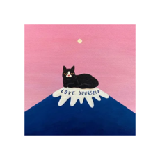 西格傢飾 療癒多巴胺趣味貓咪無框畫, 40 x 40cm