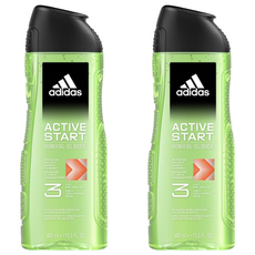 adidas 愛迪達 男性三合一潔顏洗髮沐浴露 能量激活, 400ml, 2瓶