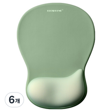 쿠슝 손목 보호 받침대 마우스 패드 DOW177, 5 소프트 그린, 6개