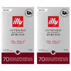 illy 意利 Intenso即溶咖啡隨身包, 1g, 70條, 2盒