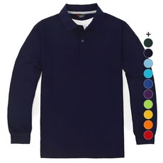 UNIREX T-SENSE 男女通用長袖彩色Polo衫, 海軍藍