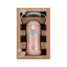 THERMOS 膳魔師 Foogo系列 彈蓋吸管水壺 附握把, 粉色, 280ml, 1個