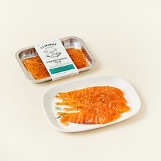 OZEN 훈제연어 슬라이스 허브 딜 (냉장), 180g, 1개