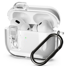 SINJIMORU 防變色TPU AirPods防丟失鎖扣保護殼, 1個, 透明, AirPods Pro 3
