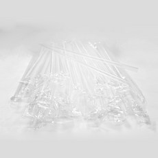 獨立包裝 直式塑膠吸管 白色透明 7 x 210 mm, 500入, 2個