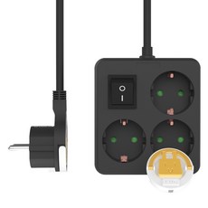 러그 미니 스위치 멀티탭 3구 LUG-B-S03K-1.5 + 안전커버, 50cm, 블랙(멀티탭), 랜덤 발송(커버), 1개