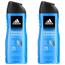 adidas 愛迪達 男性三合一潔顏洗髮沐浴露 清爽長效, 400ml, 2瓶