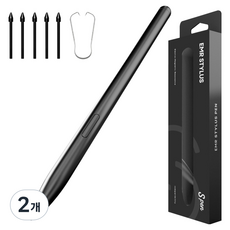 누아트 갤럭시탭 S펜 호환 EMR 스타일러스 터치펜, 블랙, 2개