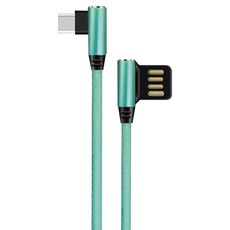 HONG JIN 宏晉 micro-USB L型充電線, 1m, 綠色, 4條