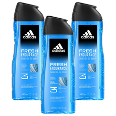 adidas 愛迪達 男性三合一潔顏洗髮沐浴露 清爽長效, 400ml, 3瓶