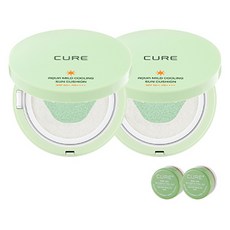 KIMJEONGMOON-ALOE Cure 涼爽防曬氣墊 SPF50+ PA++++ 25g x 2p + 迷你 2X 乳霜 3.5gx 2p 套裝, 1組