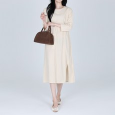 端莊簡約口袋連身裙, 象牙白
