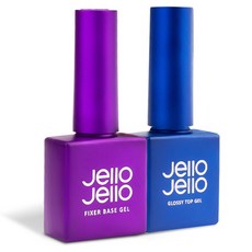 Jello Jello 凝膠指甲油底膠+亮面封層膠, 單色, 1組