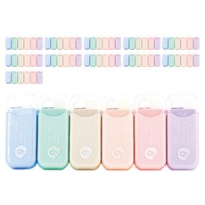 狂彩 柔和粉彩修正帶6件組, 6種, 12套