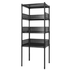 dayneeds 日需百備 極致美學 烤漆四層架 + 圍籬, 黑色, 4層
