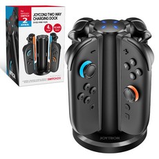 JOYTRON 任天堂Switch 2 Joy-Con 2 充電器 充電座 充電支架 雙向充電座, 1個, 黑色, 單一商品