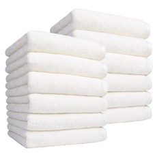 Songwol 松月 素色竹炭毛巾 200g, 米白色, 12條