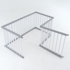 DOGTOC 小狗圍欄柵欄 ABS 40cm 6入, 灰色(上下端)/白色(欄杆)