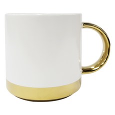 Caldo 卡朵生活 煙燻琥珀霧面金把馬克杯 400ml, 白剛, 1個