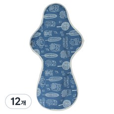 위즐리 면생리대 티니네이비, 오버나이트 이상, 1개입, 12개