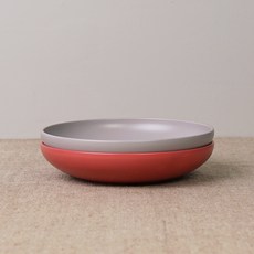 BOWLBOWL 韓國製 復古系列 義大利麵碗, 玫瑰粉+煙灰色, 2個