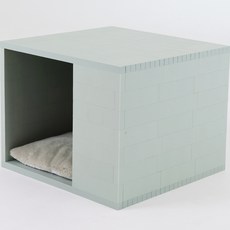 DOGTOC DIY積木小狗屋 小型 6層 寵物屋+坐墊組, 灰綠色