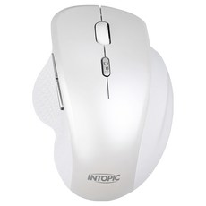 INTOPIC 廣鼎 2.4GHz飛碟無線靜音滑鼠, 800/1200/1600 三段DPI, 人體工學設計, MSW-Q770, 白色