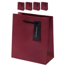 포포팬시 프리미엄 펄 디자인 메르시 무지 선물 쇼핑백, 레드, 5개