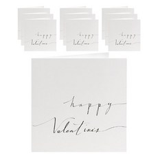 hello moris 快樂情人節白色卡片 12 x 12 cm, 混合顏色, 10入