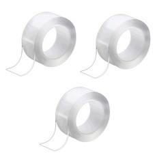 Blue Kai圓形矽膠雙面膠帶 1mm*3cm*3m, 3個, 透明