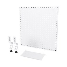 撥撥的架子 洞洞板 53x53cm (白色) + 夾邊夾X2 + 小鐵層板X1, 1件