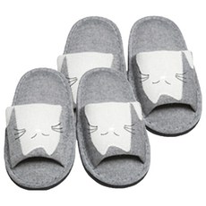 MJ Trading Cats 布質室內拖鞋, 灰色, 2個